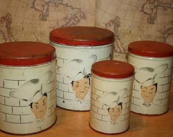 Vintage Parmeco Canister Set - Chef - item #2460