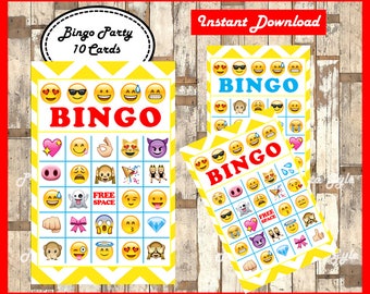 Printable 30 Emoji Bingo Cards printable Emojis Bingo game