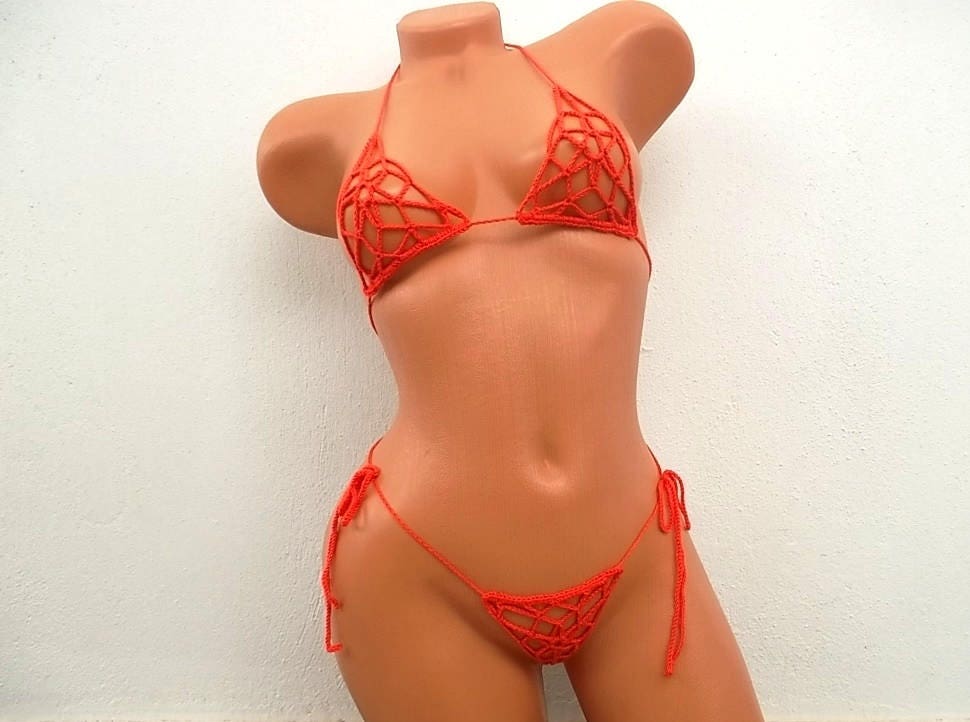 Extreme Micro Bikini Sheer Lingerie Red Lingerie See