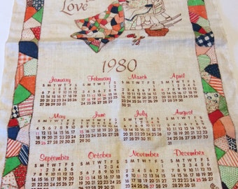 1980 Fabric Wall Calendar