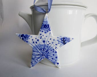North Star - Delft Blue - Hand painted Blue and white Delftware porcelain Christmas Decoration