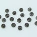 Antique metal buttons, set of 18 Victorian dress buttons, small silver tone metal buttons