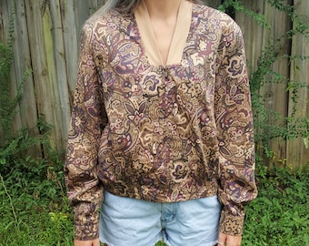 Vintage Floral Windbreaker - Haley 1980s 1990s - Coat Track Jacket Sweat Suit Bomber Mom Jacket Athletic Wear 100% Cotton