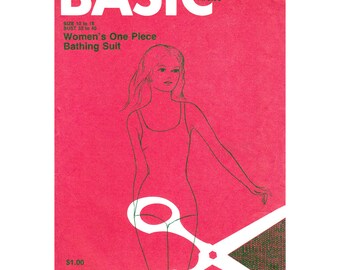 Bathing Suit Pattern Basic Knits 106 One Piece Retro Swimsuit, Tank Style Swimwear Womens Sewing Pattern Size 10 to 18 UNCUT