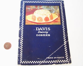 1932 Cookbook Davis Dainty Dishes by Davis Gelatine Canada Booklet
