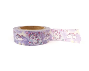 Washi tape - Unicorns & Rainbows, stationery, stationary, LittleLeftyLou, Snail Mail, Happy mail, masking tape, 10 meter, magical, unicorn