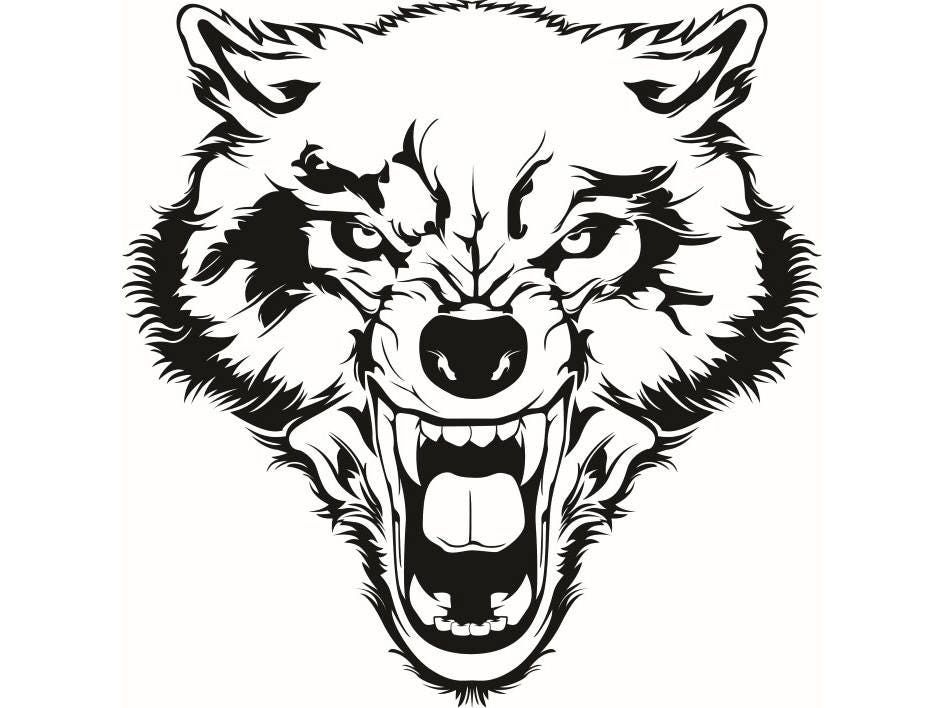 Download Wolf 2 Growling Wild Animal Dog Mascot Tattoo Logo .SVG .EPS