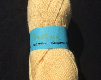 100% Cotton Sock Yarn in Sunshine