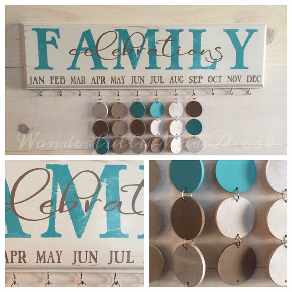 Family Birthday Board . Family Celebrations . Special Dates