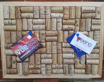 Wine Cork Notice / Pin Board hand-crafted from re-cycled Wine Corks in Basketweave design - size 16" x 12" (40 x 30cm )