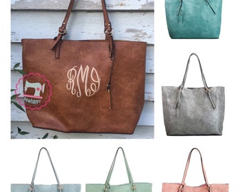 Monogrammed tote purse with crossbody included