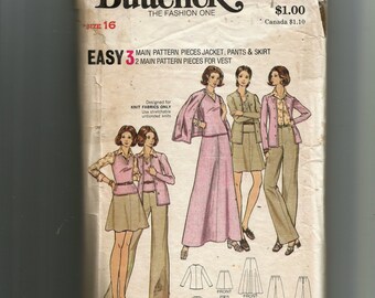 Butterick Misses' Jacket, Vest, Skirt and Pants Pattern 6992