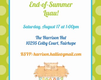 Luau Tiki Invitation