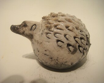 Spiky Hedgehog ceramic glazed and smoky