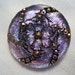 Lavender Periwinkle Iridescent with Gold Czech glass button ~ 1 and 1/4 inch