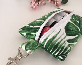 Tropical Essential Oil Keyring - Essential Oil Pouch - Essential Oil Zip Pouch - Essential Oil Purse
