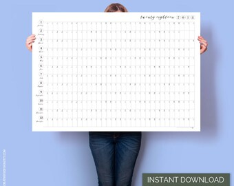 2018 Wall Calendar. PRINTABLE Wall Planner 2018 Family Calendar A1 Yearly Poster Minimalist Calendar Business Planner Large 2018 calendar