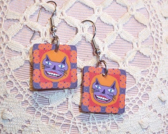 Ghoulish Cat Earrings - Pierced
