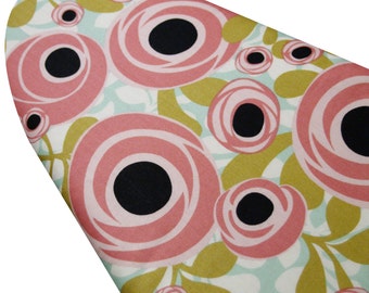 PADDED Ironing Board Cover made with Windham Fabrics Hello Gorgeous colorful blossoms on white select the size