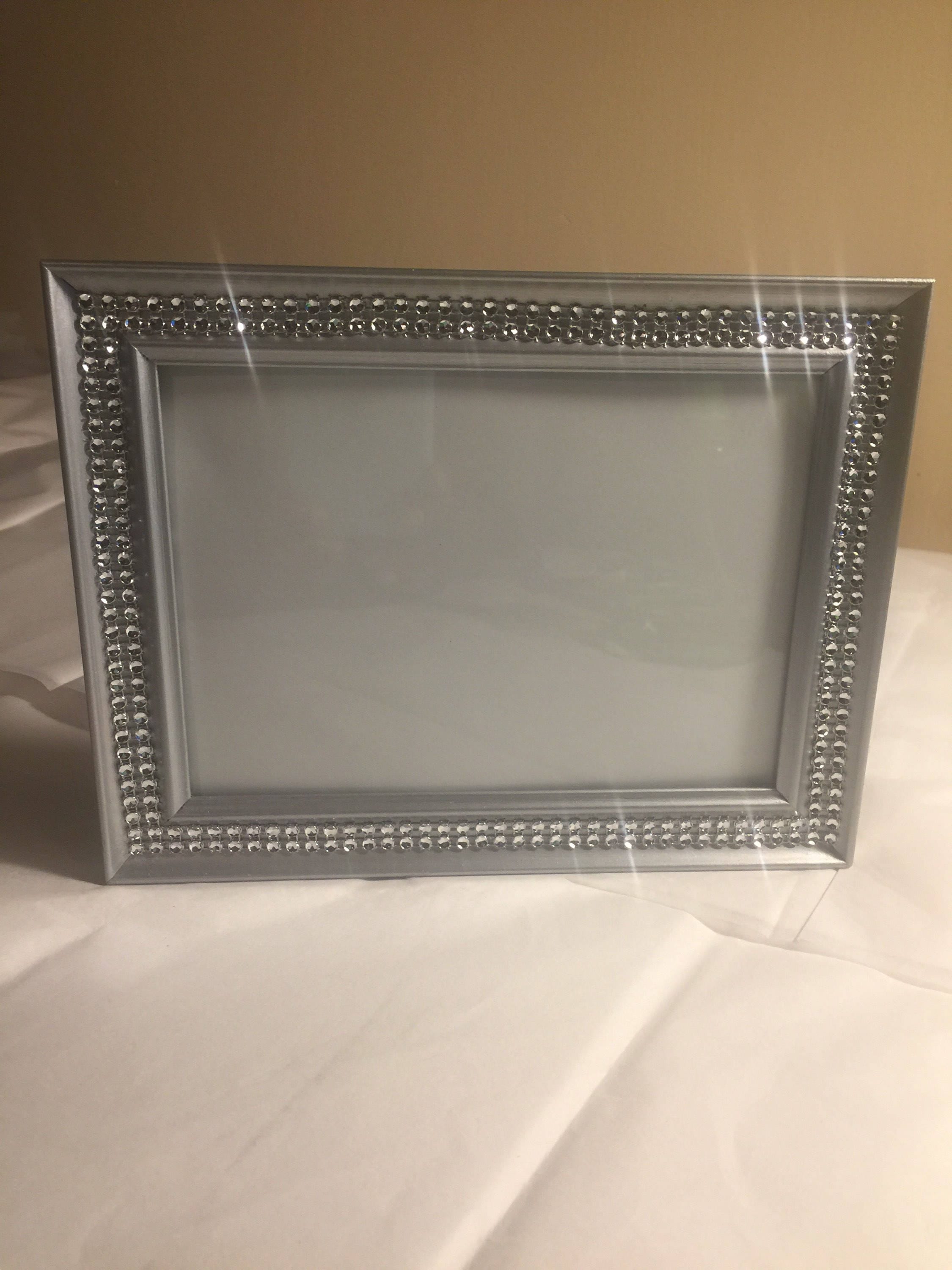 Picture frame 5x7 Silver rhinestone picture frame Bling