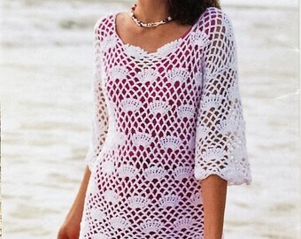 ADORA Crochet Cover Up Tunic Top main image 1
