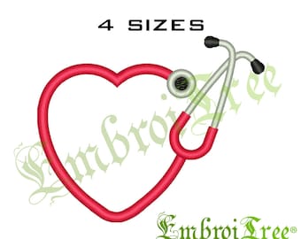 Stethoscope Embroidery Design Machine Embroidery Stethoscope Monogram Medical Nurse Embroidery Designs Heart Stethoscope Embroidery Download