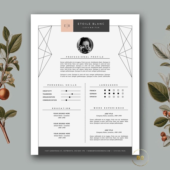 modern resume template  u0026 cover letter template for word and
