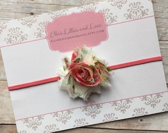 Vintage Floral Baby Headband, Shabby Chic headband, Baby Girl Headband, Newborn Headband, Girls Headband, Hair accessories
