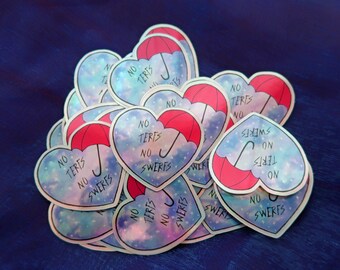 Intersectional Feminist, No TERF No SWERF, Transgender & Sex Worker rights holographic Sticker