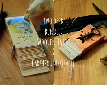 the wooden tarot and the earthbound oracle BUNDLE