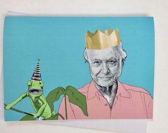 David Attenborough - Illustrative A5 Birthday card