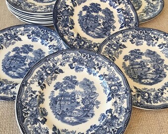 Blue white plate | Etsy