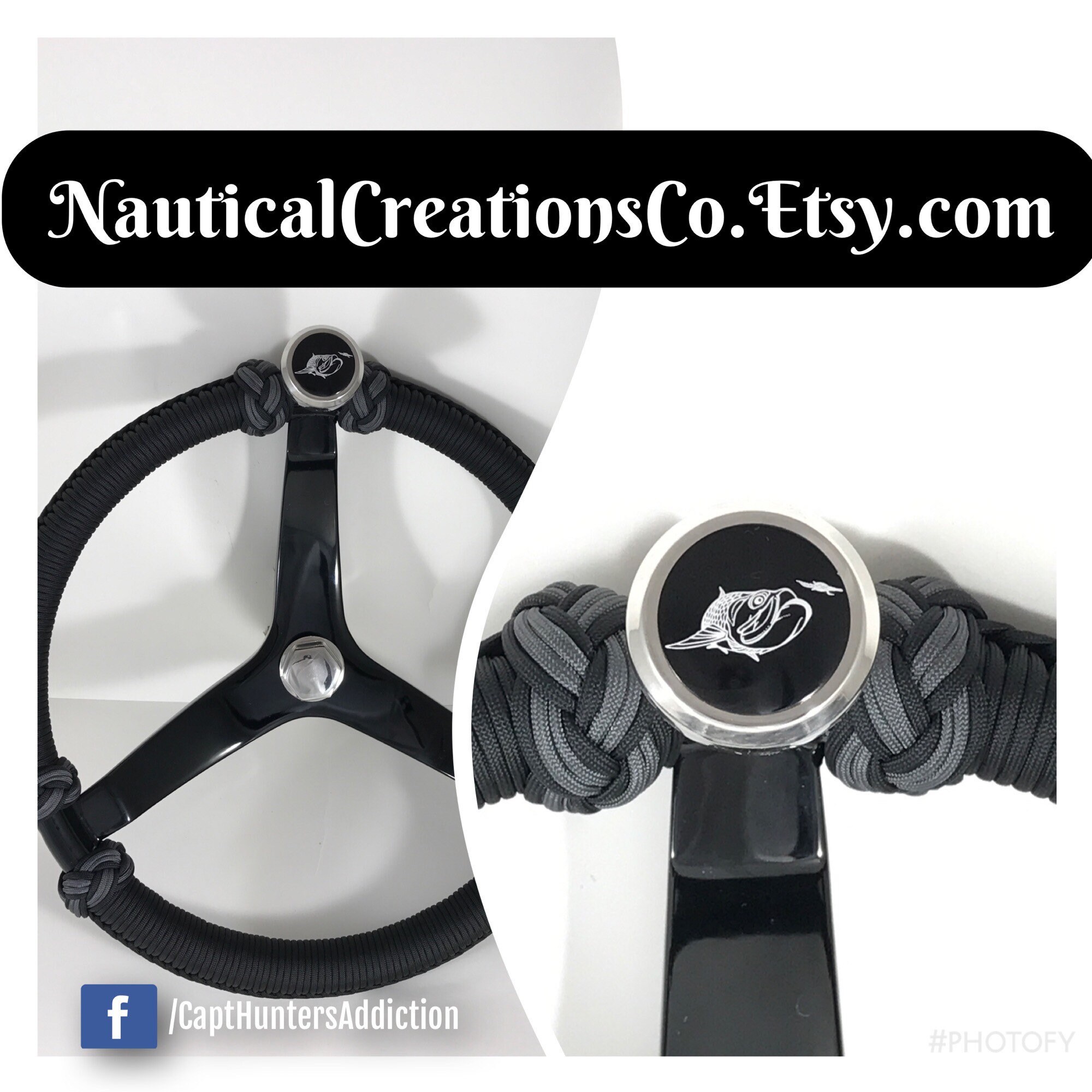 Gemlux Boat steering wheel Stainless Steel paracord