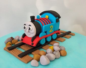 Edible Thomas the Train cake topper