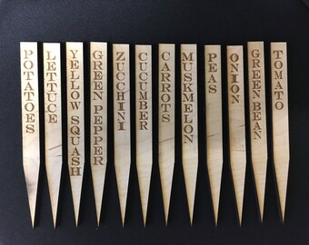 Vegetable garden markers. Set of 12 markers for garden. Identify my garden. Sticks to identify your veggies in your garden.