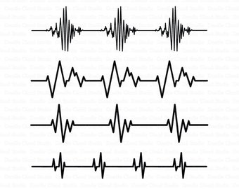 Heartbeat SVG, Cardio Files, Heart Beat Line SVG Files for Silhouette Cameo and Cricut . Heart beat digital clipart PNG included