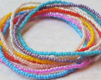 Seed bead bracelet, beaded bracelet, stretch bracelet, beaded jewelry, bulk bracelets, stretch bracelet set, colorful bracelet, boho set