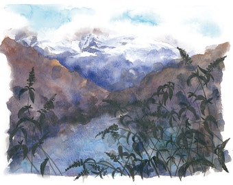 Original watercolor Carlson Lake