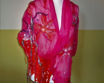 Silk shawl, silk scarf, Nunotuch, cloth, Filzstola,
