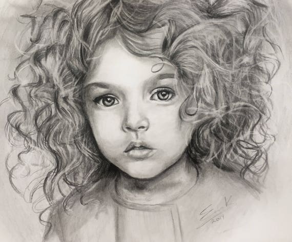 Custom pencil portrait original sketch professional drawing