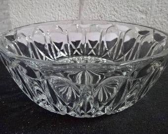 Stunning Reims France Pressed/Moulded Glass Bowl/Large/Serving/Trifle/Blancmange/Fruit/Fruit Punch/Retro/Vintage/1970s