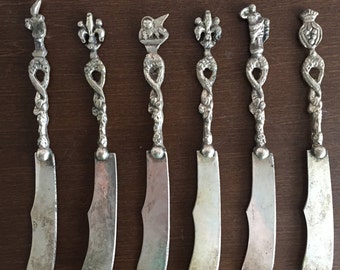 Vintage Ugo Bellini Butter Knife Set of 6 Silverplated FREE SHIPPING