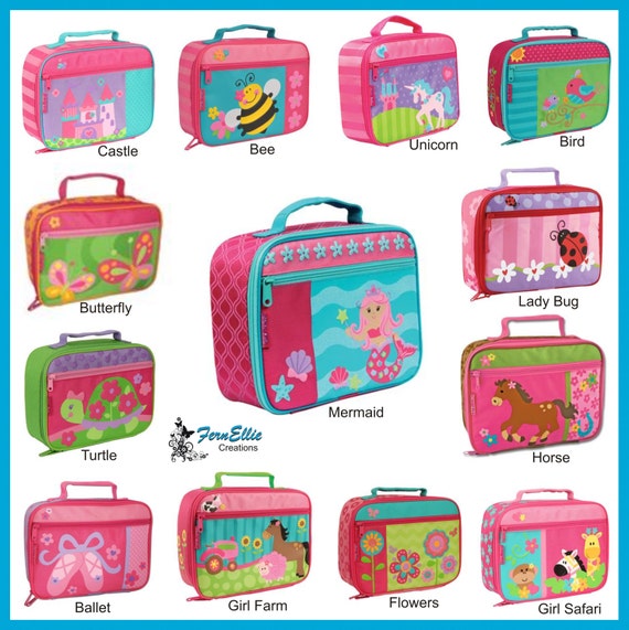 Personalized Lunch Box, Stephen Joseph, Monogrammed Lunch Box, Fox, Owl, Mermaid, Horse, Ballet, Flower, Unicorn, Castle, Princess, Ladybug.