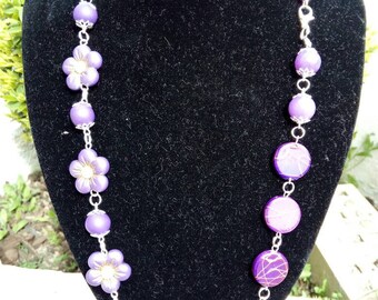 Necklace with hard and fimo stones
