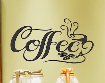 Coffee Wall Decal Kitchen Wall Decor Kitchen Wall Decal Coffee Decal Coffee Cup Wall Decal Coffee Decor Coffee Vinyl Lettering