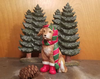 Schmid Christmas Dog Figurine by Gordon Fraser- 1986.