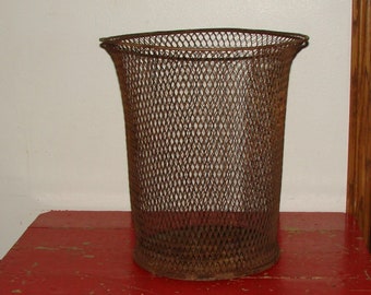 1920s Trash Basket NEMCO School or Industrial Waste Paper Basket City Industrial Chic Very Cool Larger Can