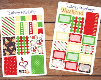 I heart Pizza * CHP weekly planner sticker set