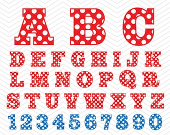 Sports Alphabet Polka dot Letters Numbers SVG PNG DXF eps, baseball college Font, Vinyl Decal Cut File Cricut Design Silhouette studio