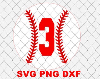 Number 3 Baseball Birthday Svg Png Dxf Cutting File Instant Download Birthday Svg Png Dxf Sports Theme Birthday Svg Png Dxf